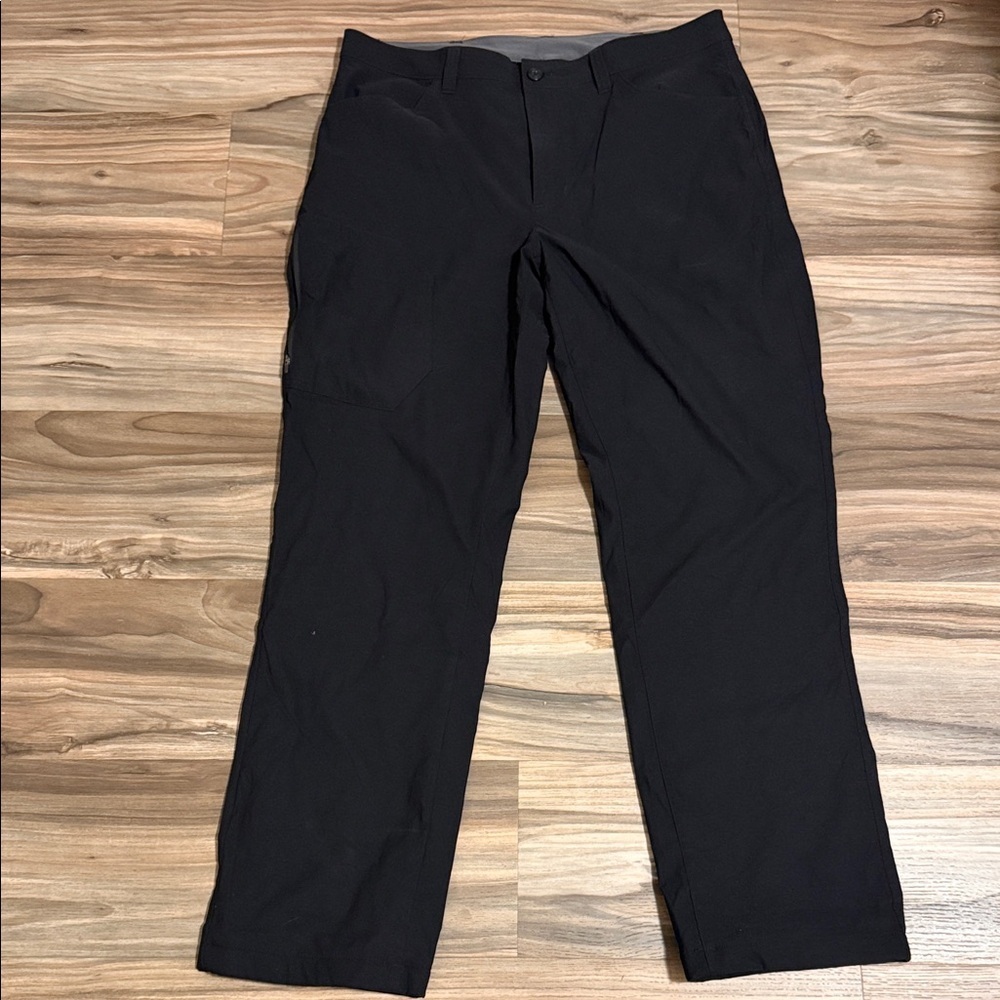 Eddie Bauer Tech Pants Mens 36x32 Black Straight Fleece Lined Hiking Gorpcore